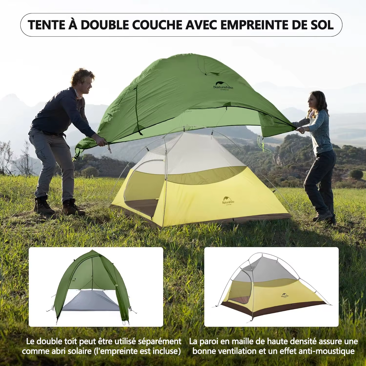 Tente ultralégère Naturehike Cloud Up 2 Pro pour 2 personnes