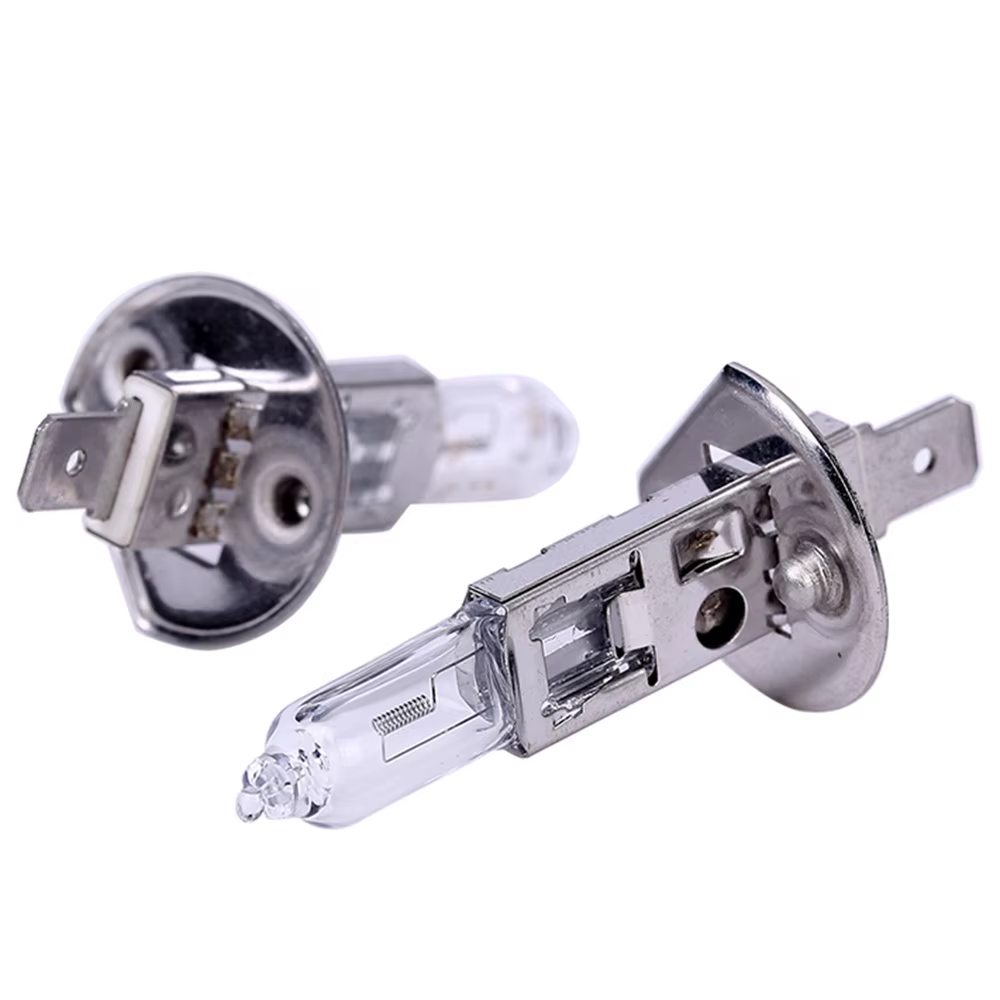 10 ampoules halogènes H1 jaunes 12V 55W 4500K en verre transparent pour phares de voiture