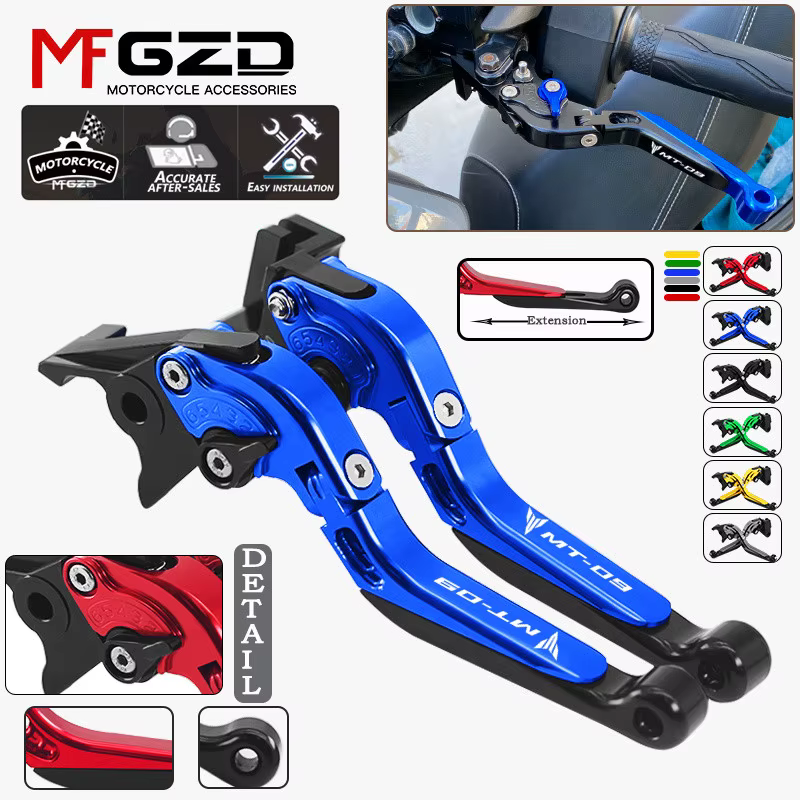Leviers de poignée de frein et d'embrayage extensibles et pliables, accessoires de moto pour MT07 FZ-07 2014-2022 2023 2024 mt07