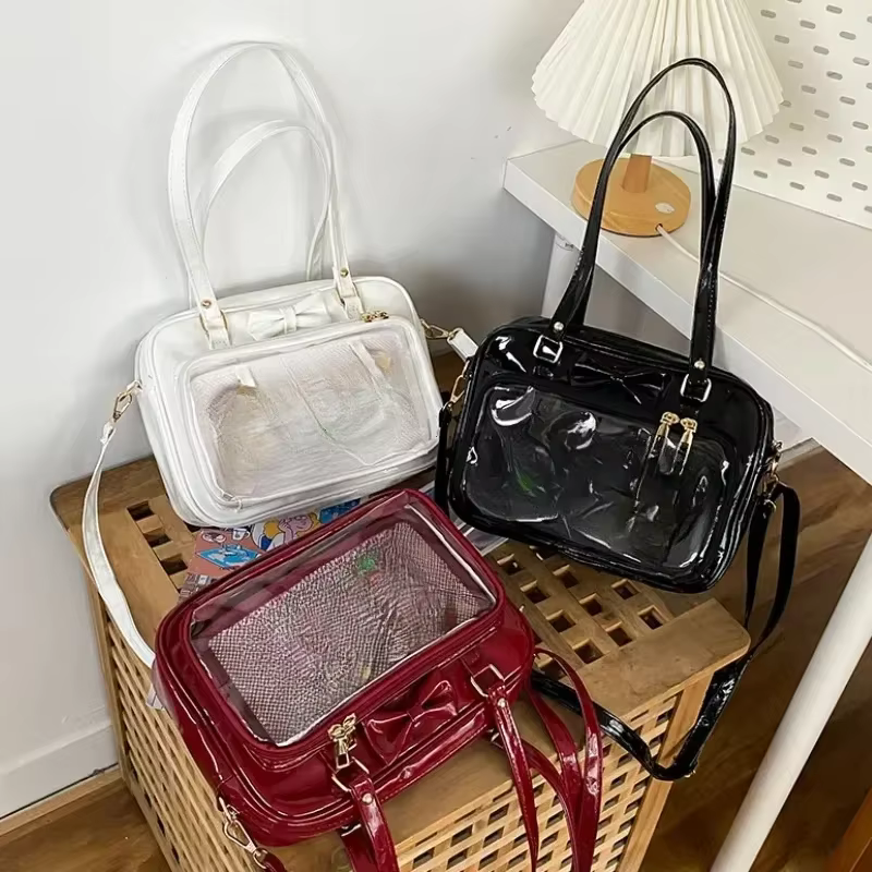 Transparent japonais mignon en cuir verni Itabag mode filles étudiant JK sac à bandoulière personnalité sac à bandoulière Ita sac aseoка