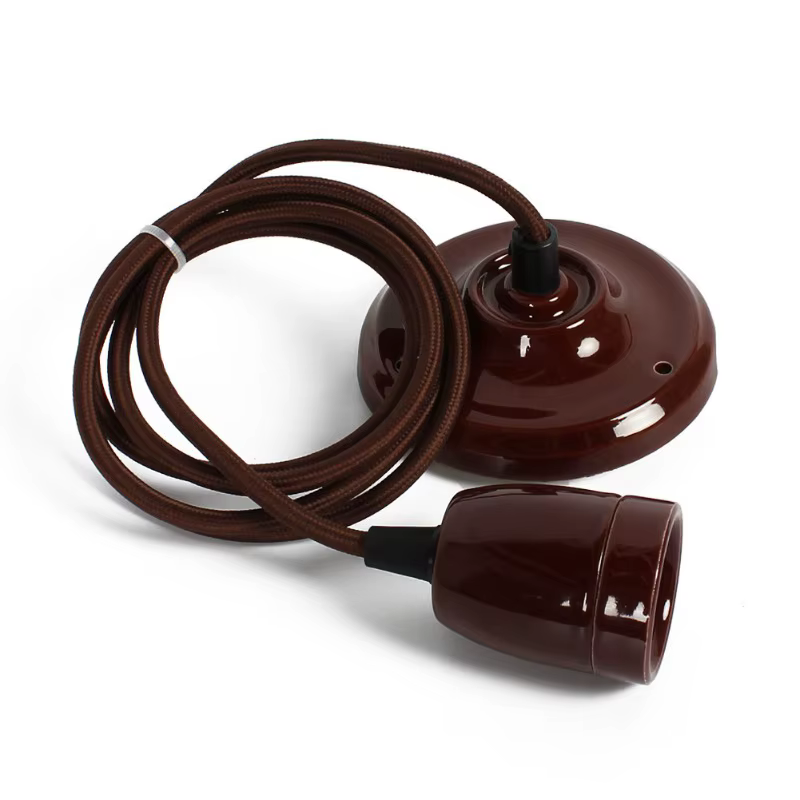 Capuchon de lampe Edison en céramique avec montage de plafonnier décoratif en céramique DIY, suspension décorative pour café et restaurant