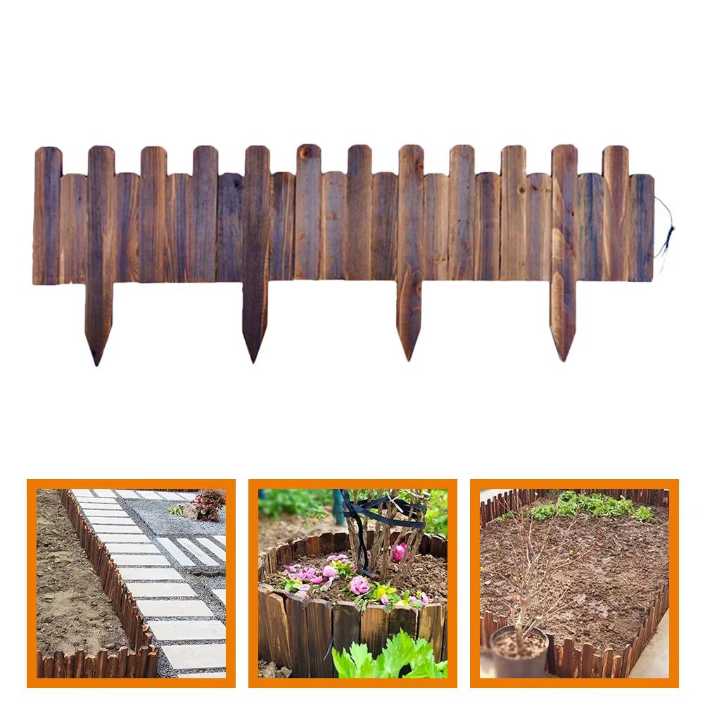 Bordure de clôture de champ de légumes pour jardin, jardin, jardinage, paysage en bois décoratif, cour, piquet de bordure