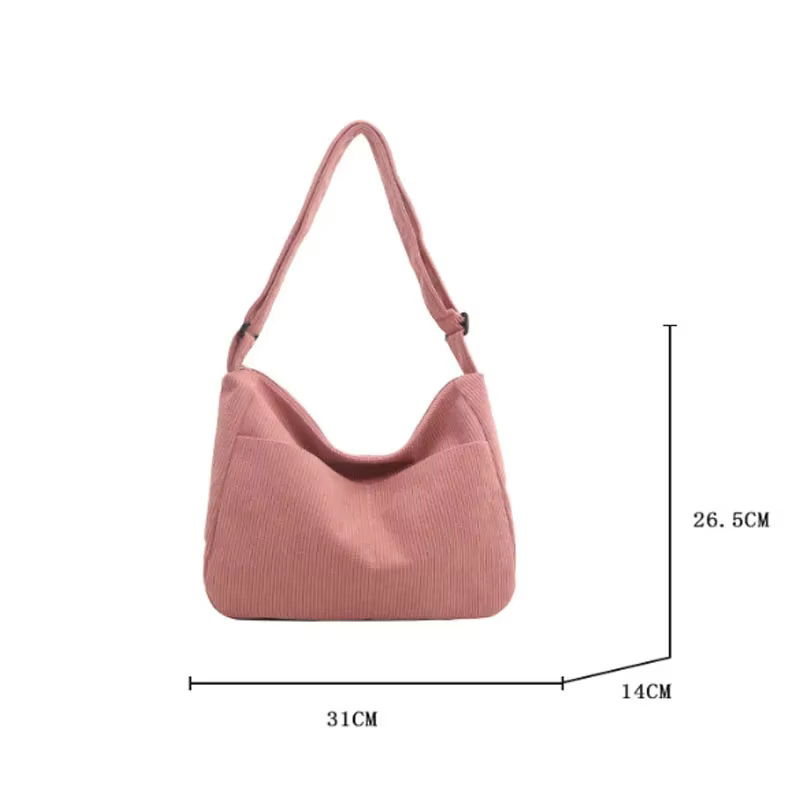 Sac à bandoulière en velours côtelé pour femmes