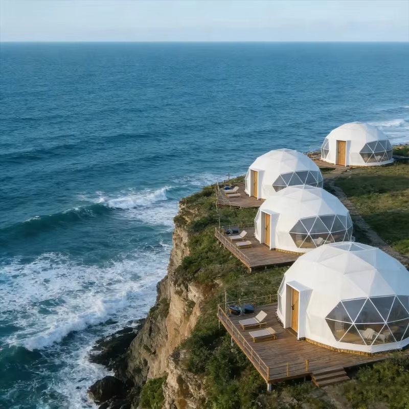 Tentes dôme modulaires préfabriquées pour hôtels