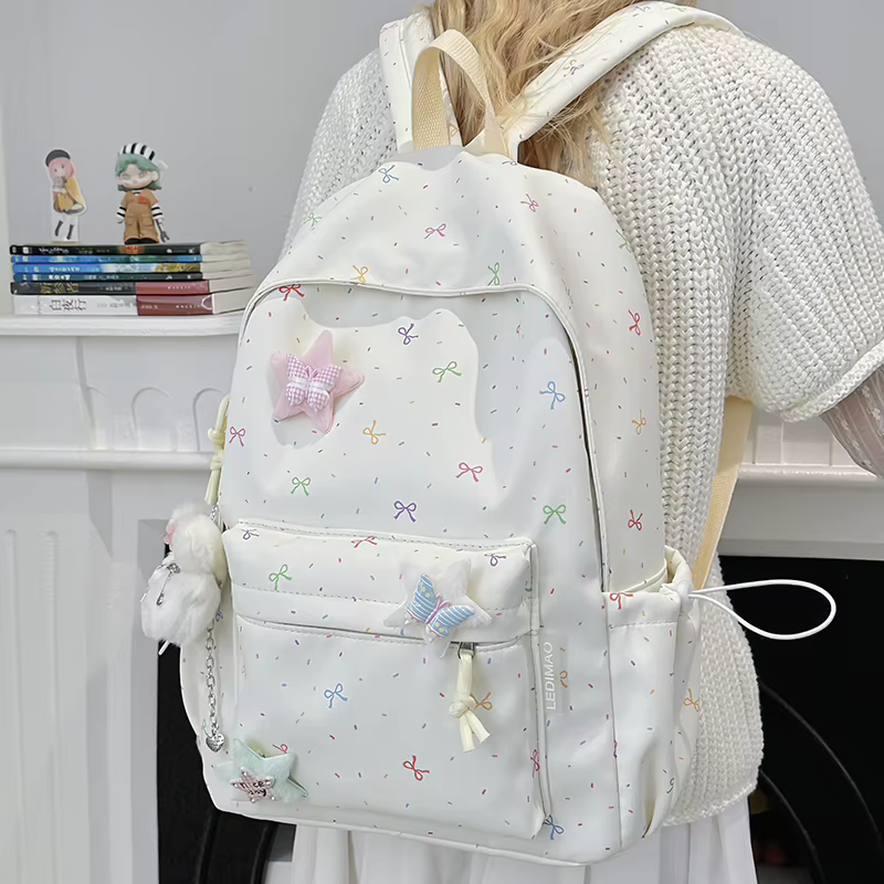 Sac à dos mignon en Nylon pour filles, sac d'école de grande capacité pour étudiants, 5 couleurs disponibles, sac à dos léger