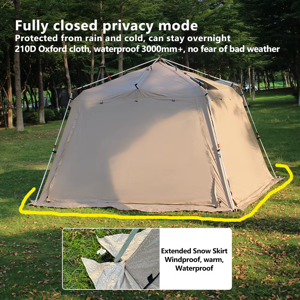 Tente de Camping en plein air avec cheminée