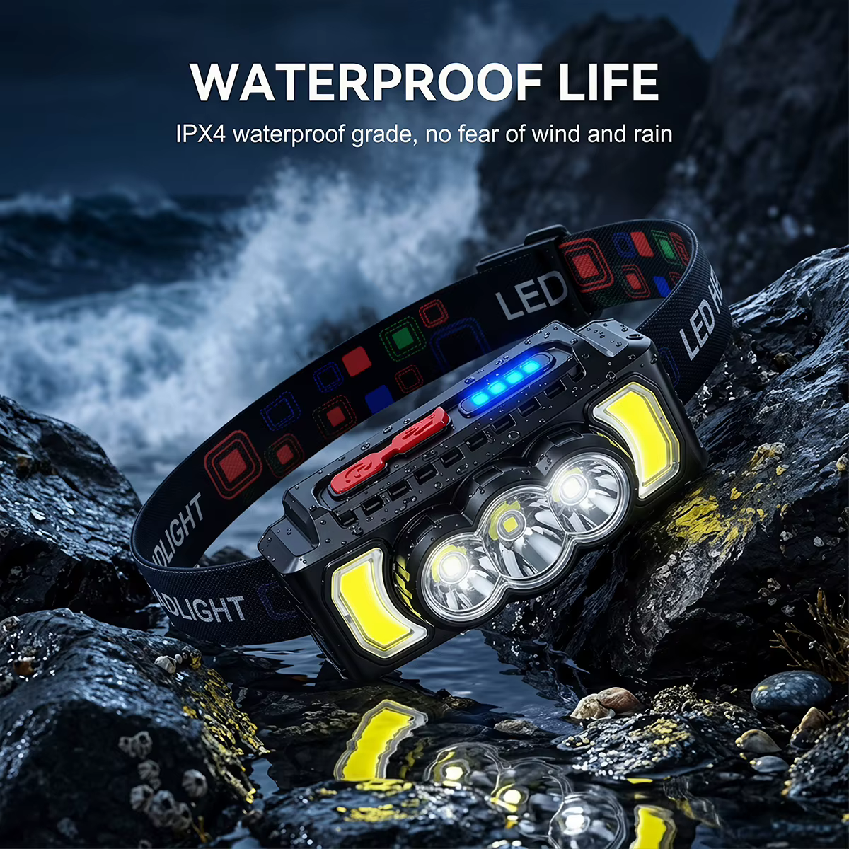 Lampe frontale LED rechargeable par USB