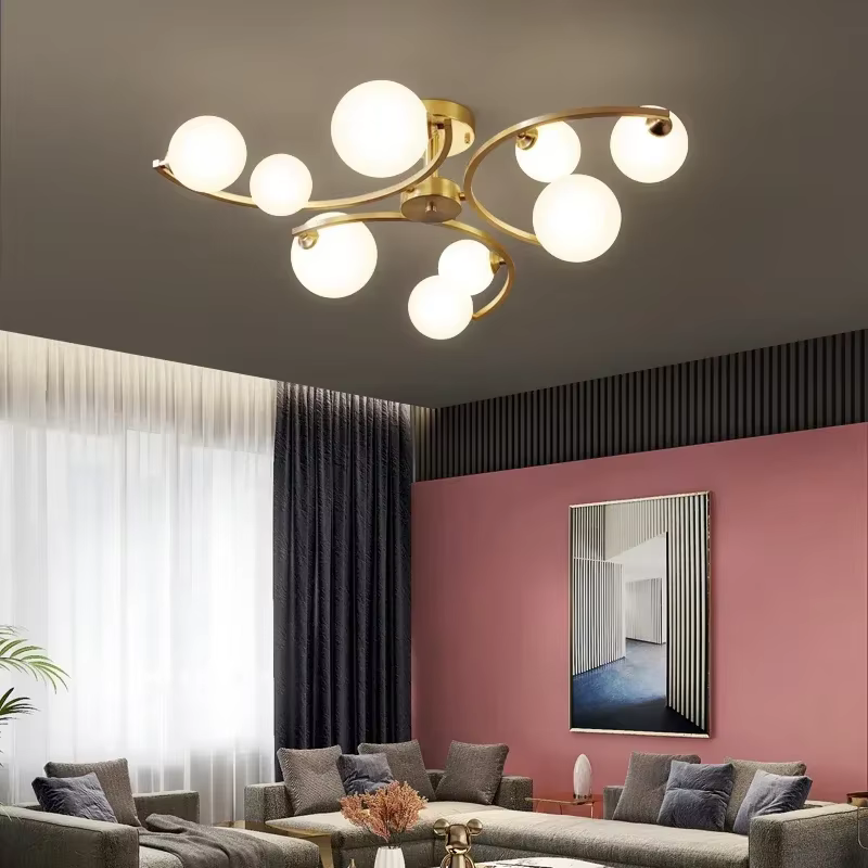 Plafonnier en verre design, suspension pour salon, salle à manger et chambre à coucher