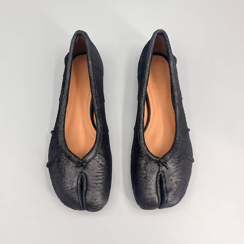 MEOD nouvelles chaussures à bout fendu pour femmes chaussures plates en cuir véritable talons hauts pour femmes chaussures décontractées de créateur à la mode chaussures de Ballet
