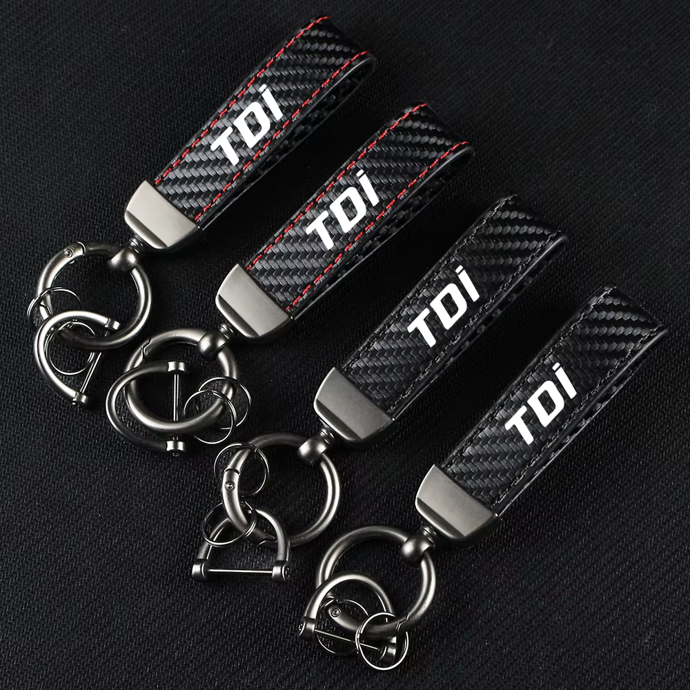 Porte-clés de voiture en fibre de carbone, ULen cuir, porte-clés JOPendant, structure en fer à cheval pour TDi TIGUAN TOUFlak, accessoires automobiles