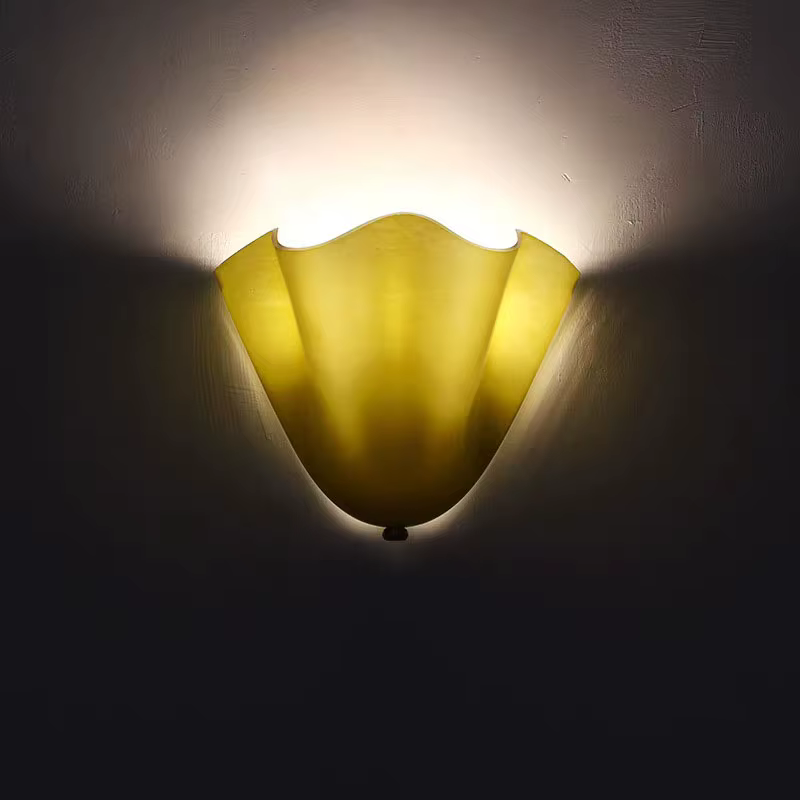 Applique Murale en Verre Français LED E14, Décoration Artistique Murale, Lampe de Chevet pour Salon et Chambre, Lampe d'Ambiance Murale