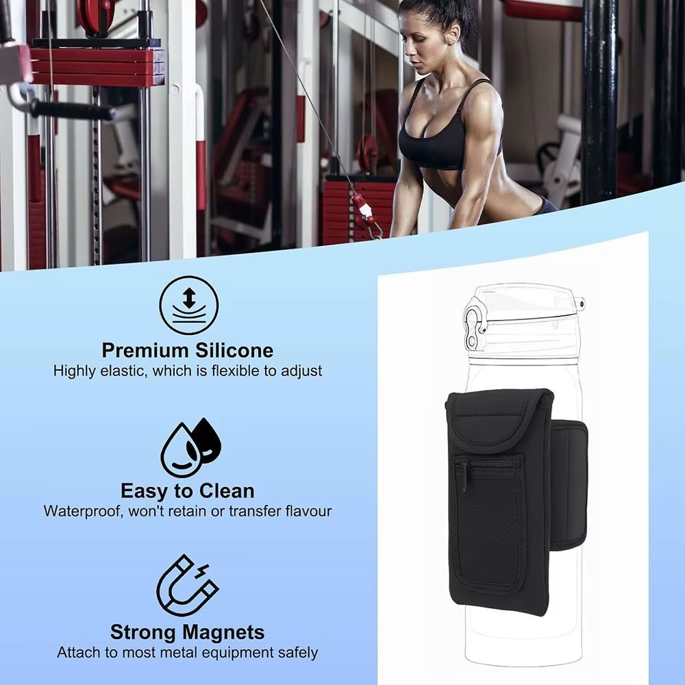 Support magnétique de sac de bouteille d'eau de gymnastique, aimant intégré pour une fixation facile à la Surface métallique, pochette de manchon de bouteille magnétique