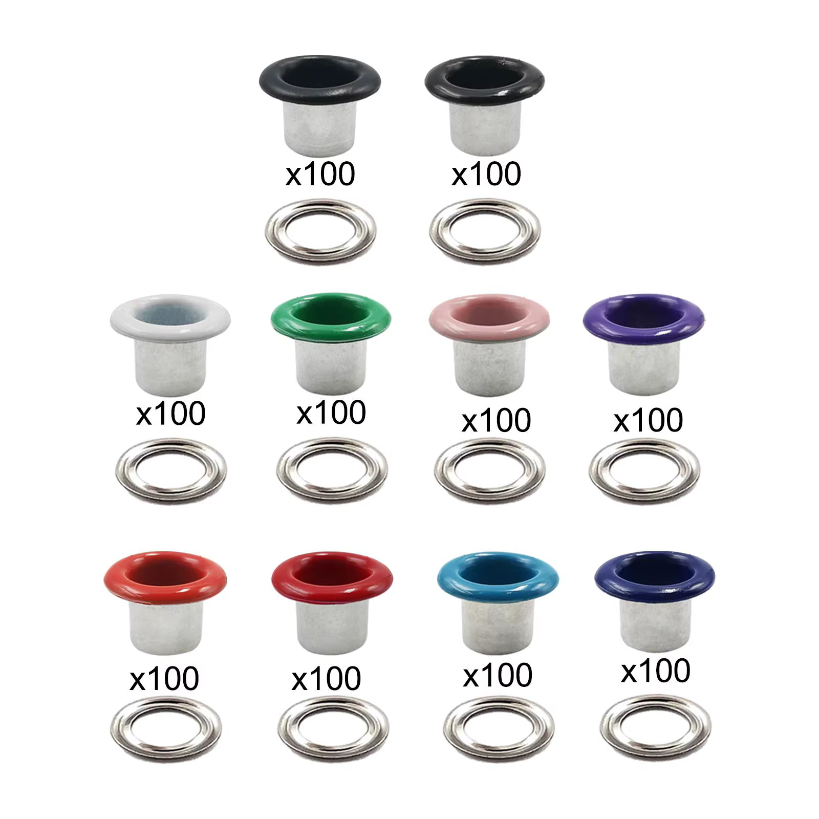 Lot de 100 œillets métalliques en forme de N, accessoires de couture minuscules pour l'artisanat du cuir