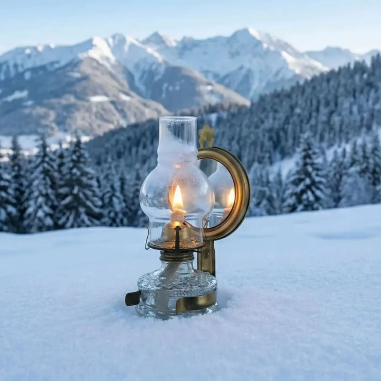 Lampe à kérosène de 27 cm avec réflecteur