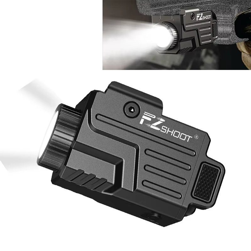 Lampe de poche tactique Ezshoot 800 lumens compact Pistol Light Rechargeable compatible avec Picatinny et Gl Rails Strobe Mode