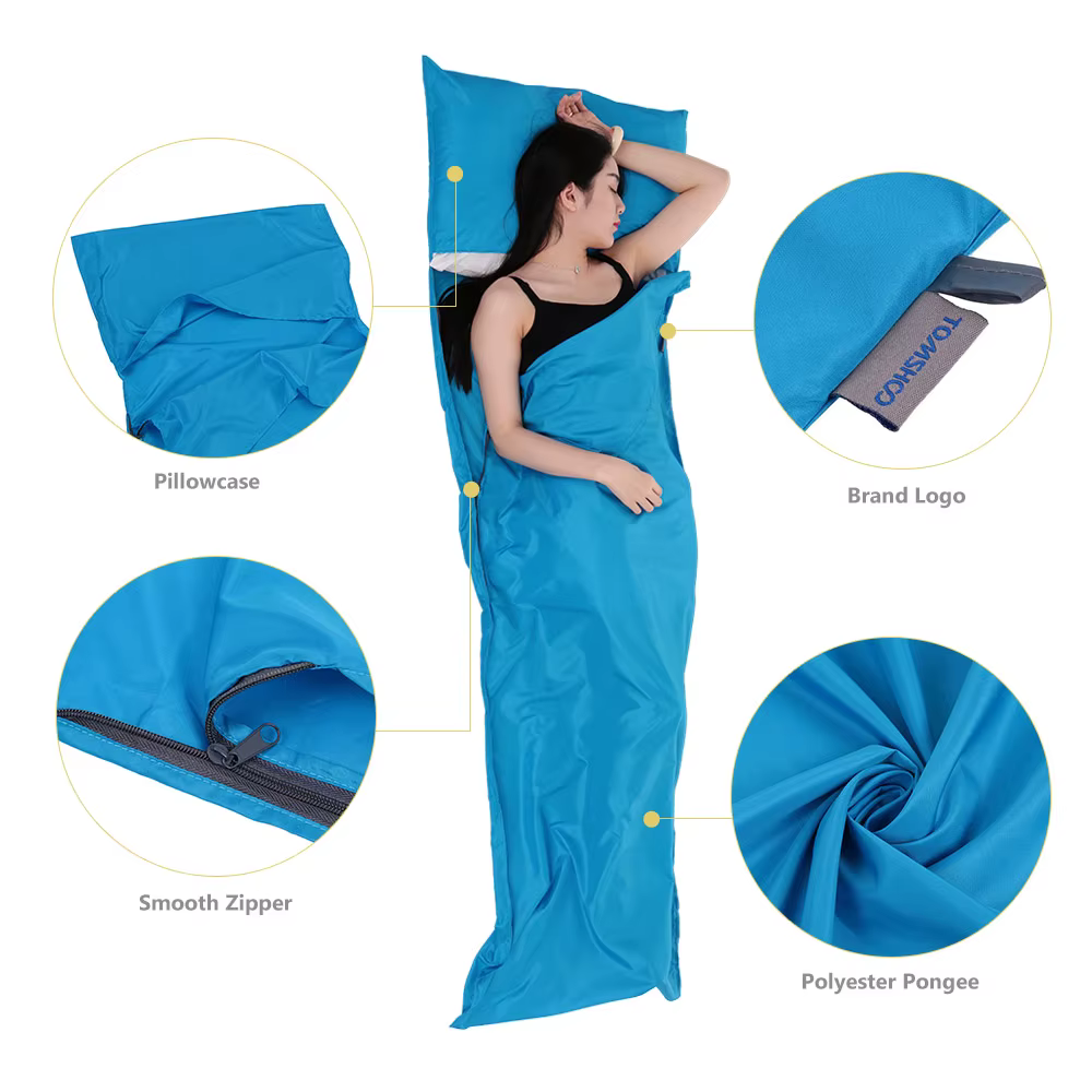 TOMSHOO 70*210CM sac de couchage Portable voyage en plein air Camping randonnée Polyester Pongee sac