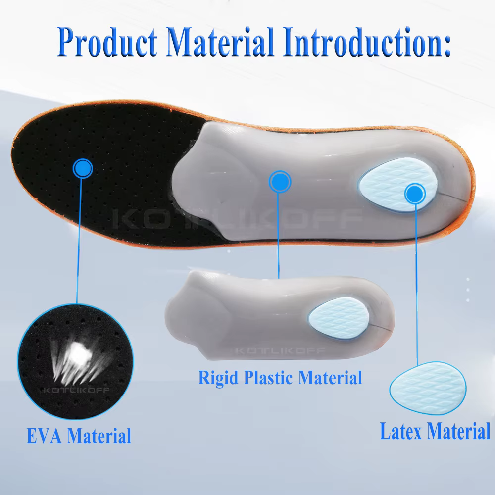 KOTLIKOFF cuir Latex orthopédique soin des pieds semelle antibactérienne actif carbone orthèse soutien de la voûte plantaire cou-de-pied plat pied chaussure Pad