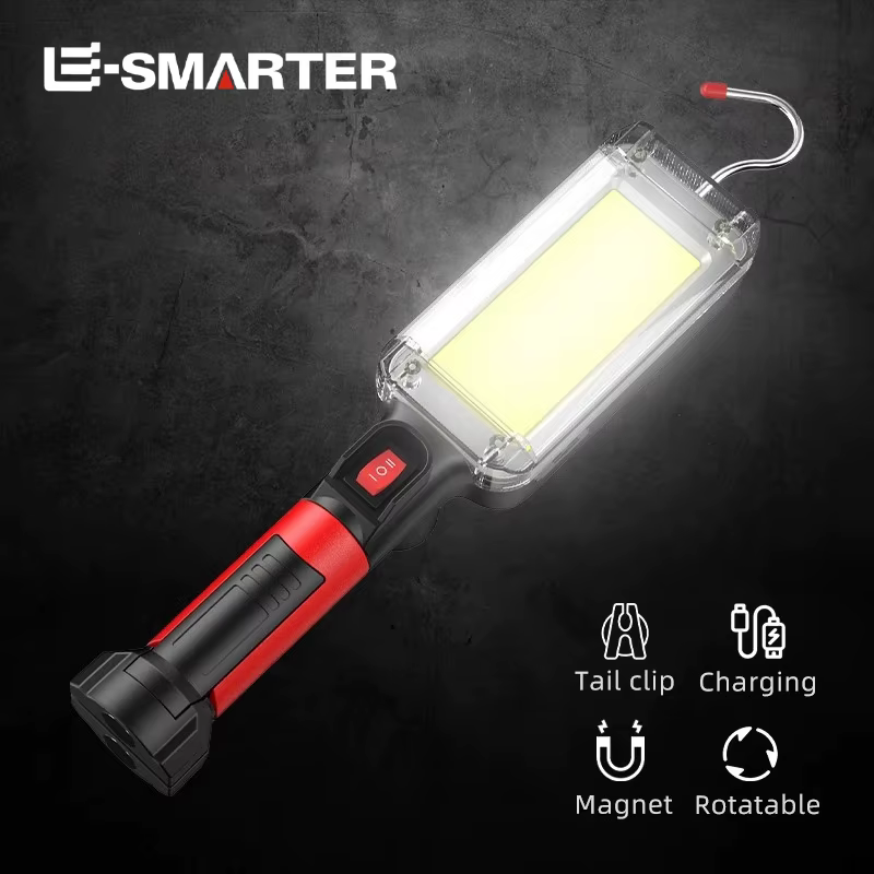 Projecteur COB Rechargeable Lampe de Travail LED Utilisation de 2*18650 Batterie LED Lumière Portable Magnétique Crochet Clip Étanche