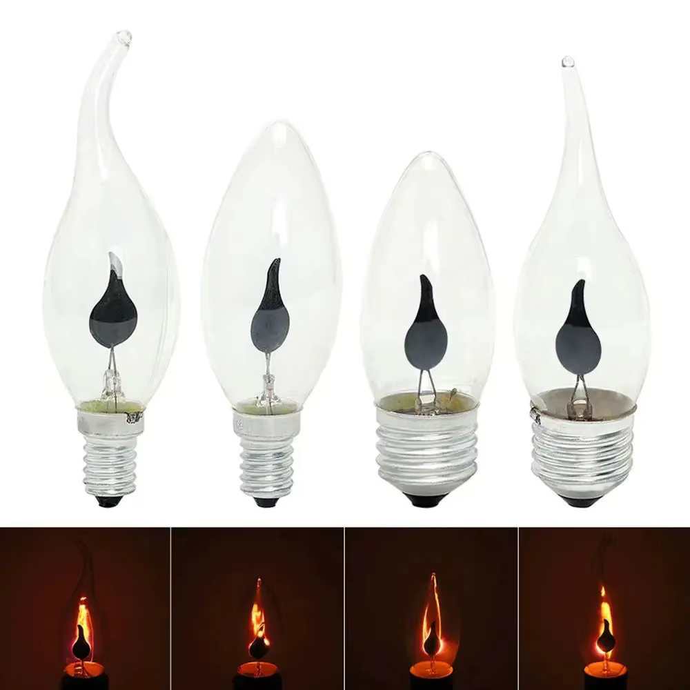 Ampoule LED bougie effet flamme ampoules simulé Nature feu scintillant lumière E14 E27 3W Filament
