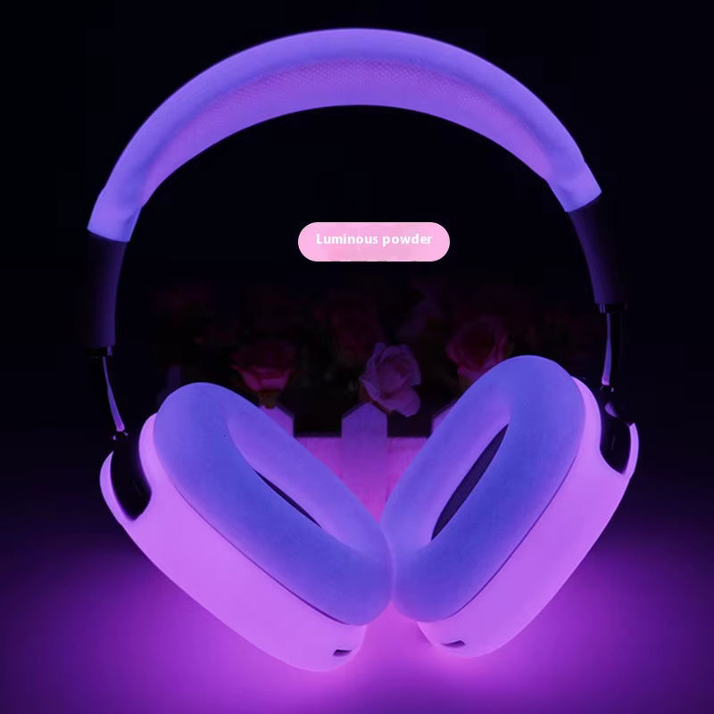 Étui de protection pour casque Airpods Max, accessoires, mallette de rangement, coque transparente qui brille dans la nuit, ensemble de quatre pièces Cool