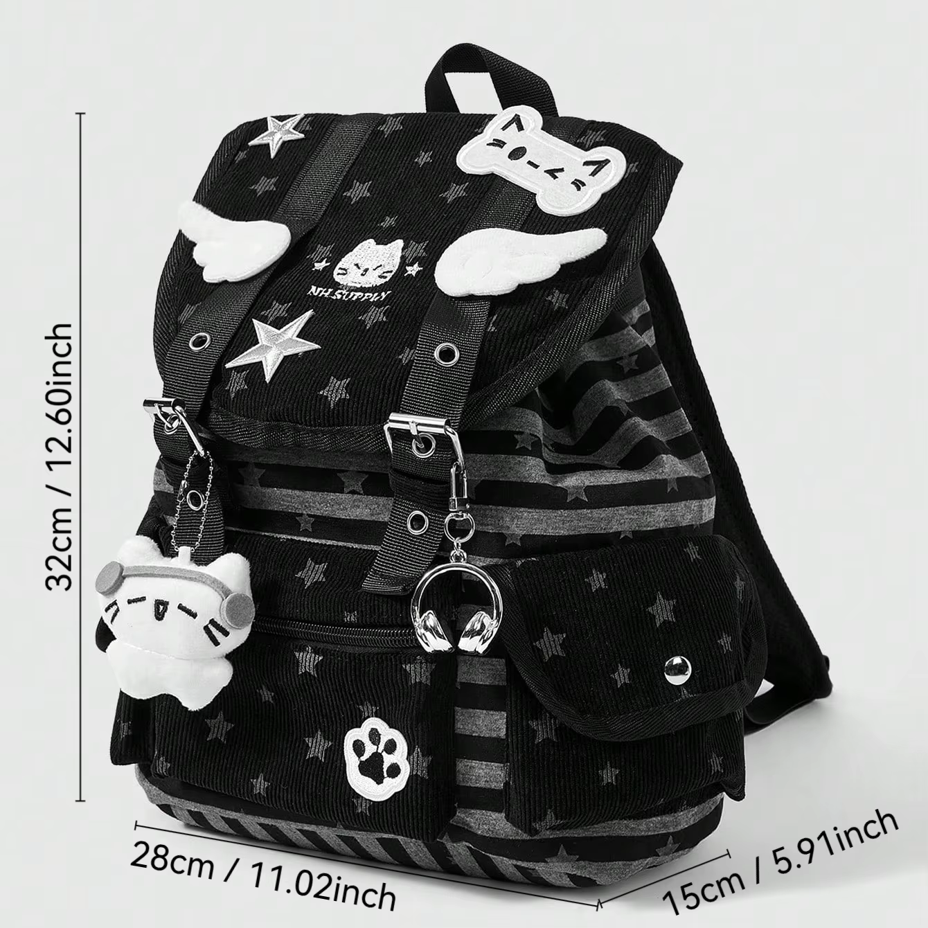 Sac à dos noir Punk Academy