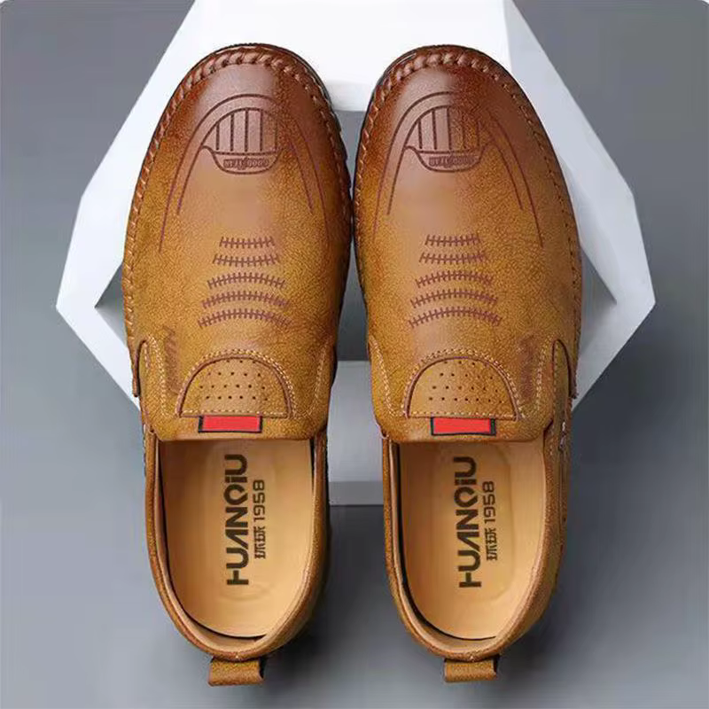 Chaussures décontractées pour hommes, mocassins antidérapants à semelle souple, respirants, résistants à l'usure, confortables, chaussures de conduite en cuir ajouré pour hommes