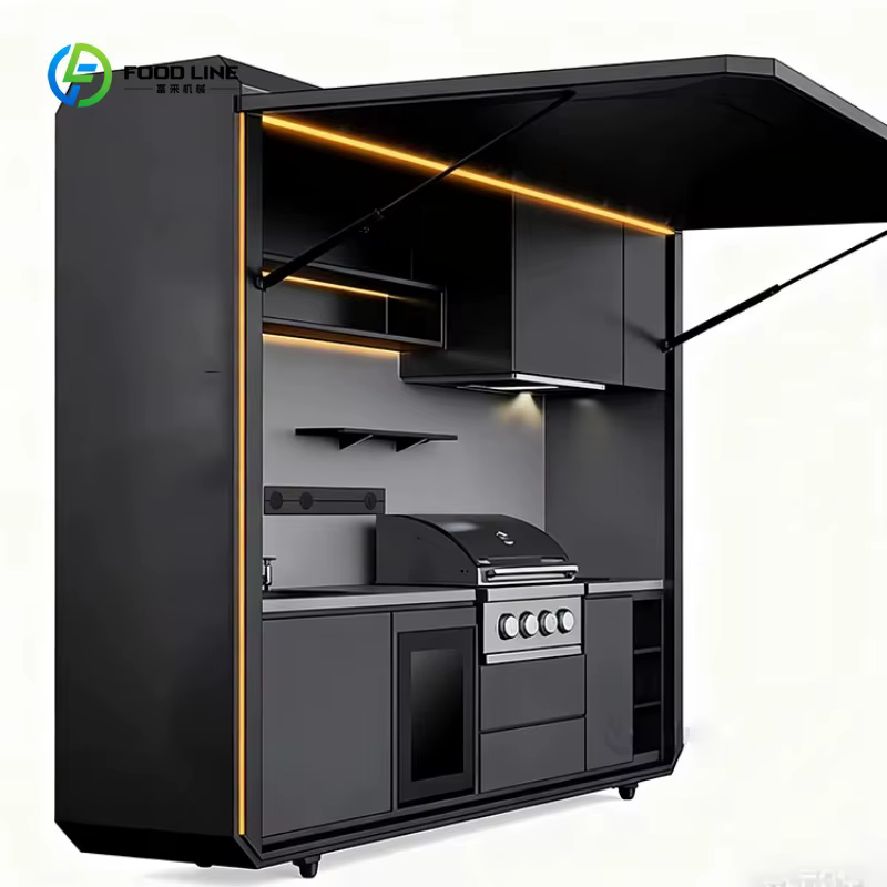 Cuisine mobile de jardin personnalisée, mini-cuisine de camping, ensemble de cuisine portable préfabriquée pour l'extérieur, pour utilisation dans les jardins, parcs et complexes hôteliers.