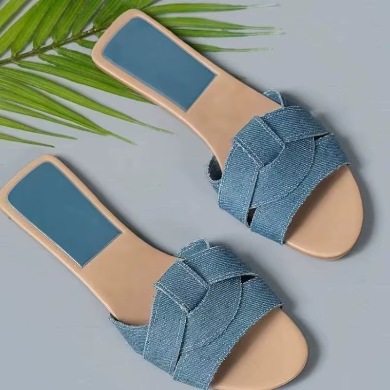 Chaussons pour femmes 2025 – Nouveaux modèles d'été tendance – Sandales plates de créateur pour femmes – Chaussures décontractées d'extérieur pour la plage – Sandalias De Mujer