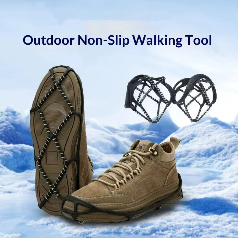 1 paire antidérapant glace neige pince couvre-chaussures Camping Sports de plein air couvre-chaussures marche Traction crampons glace Crampon couvre-chaussures