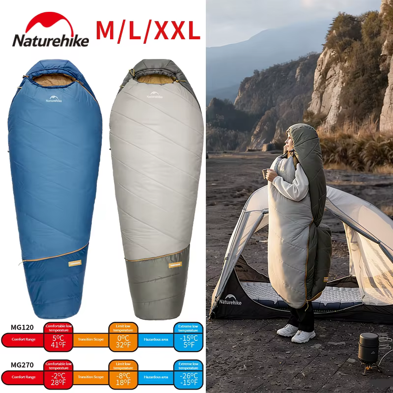 Naturehike Muxin Pro Momie Sac de Couchage Lumière Chaud Réglable Pied Compartiment Fluor Sans Hydrofuge SUNDOUCE Or Étiquette