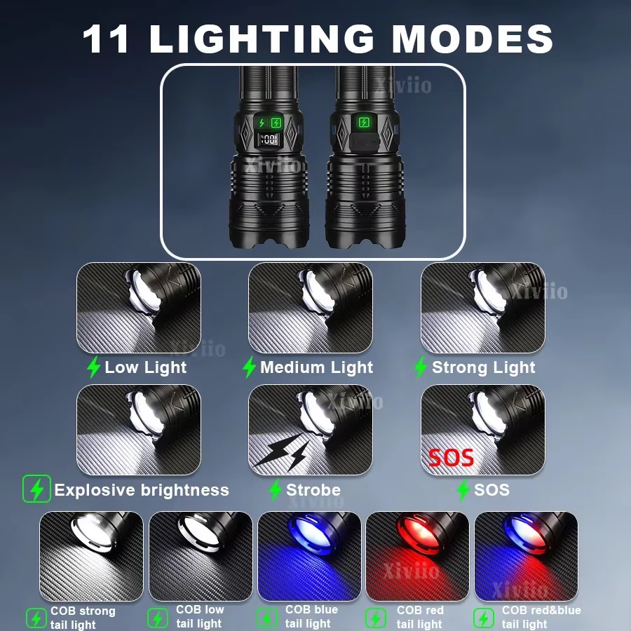 Lampe de poche LED la plus puissante 99000000LM Super lumineuse 1500W