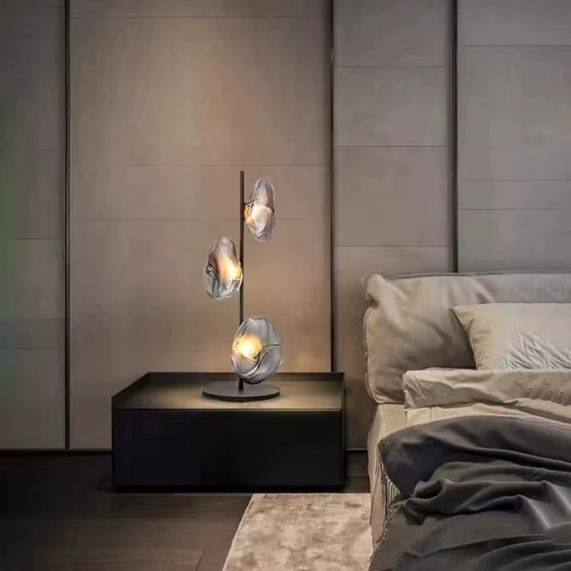 Lampadaire d'angle LED en verre moderne, lampe sur pied minimaliste, salon, hôtel, décoration d'intérieur, chambre nordique, chevet