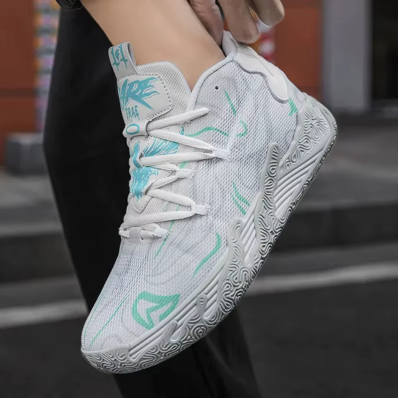 Chaussures de basketball montantes pour hommes, idéales pour la course et les activités sportives en extérieur sur terrain en ciment – Chaussures athlétiques pratiques