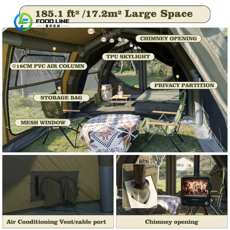 Tente pneumatique personnalisée - Tente pneumatique vert armée