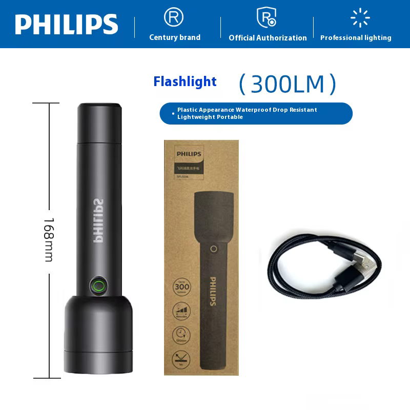 Philips Sfl1236 lampe de poche LED haute puissance avec 4 Modes d'éclairage lampe LED Rechargeable Portable pour lumières de Camping en plein air