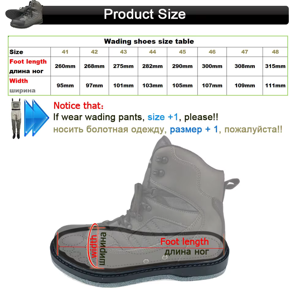 JEERKOOL Chaussures de pêche avec pantalon