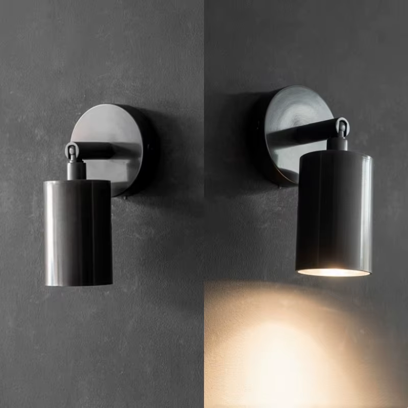 Vintage tout en cuivre GU10 mur LED lampe rotative chambre
