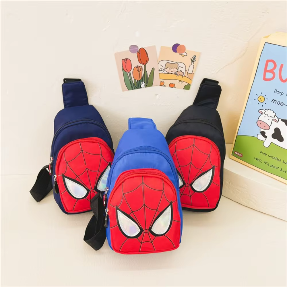 Sac de poitrine Spider-Man super cool, sac à bandoulière décontracté de style dessin animé, sac de voyage, sac messager, cadeau d'anniversaire