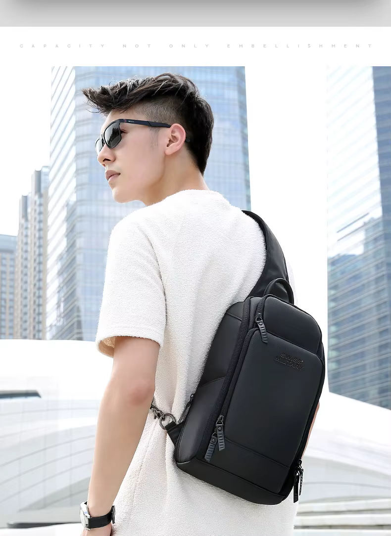 Sac de poitrine multifonctionnel étanche pour homme