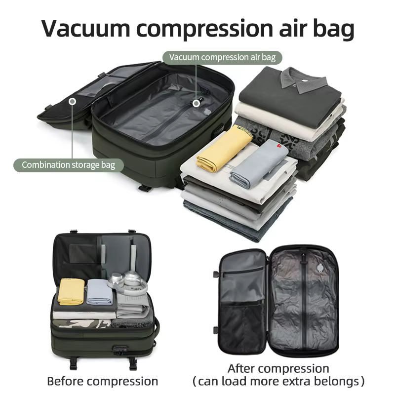 Sac à dos de voyage à compression sous vide pour hommes