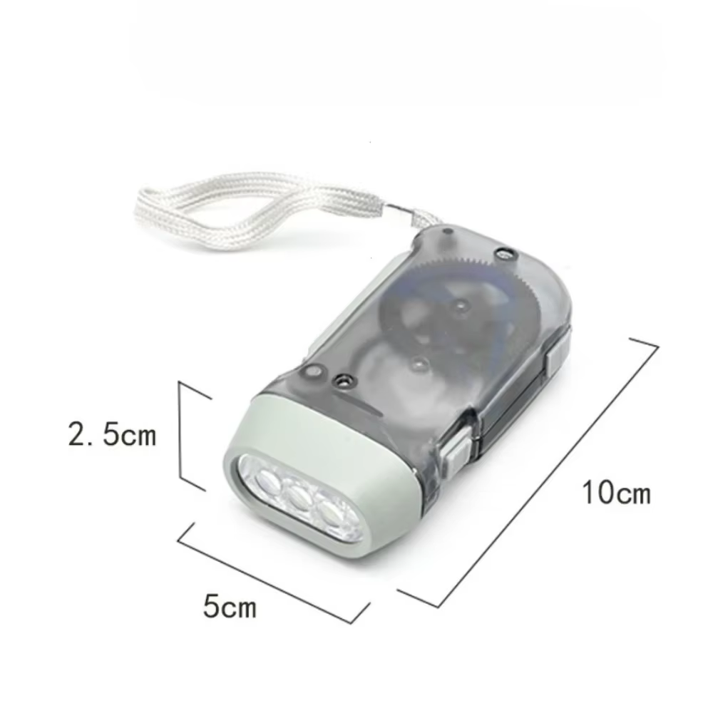 Lampe de poche à manivelle Dynamo à pression manuelle pour l'extérieur