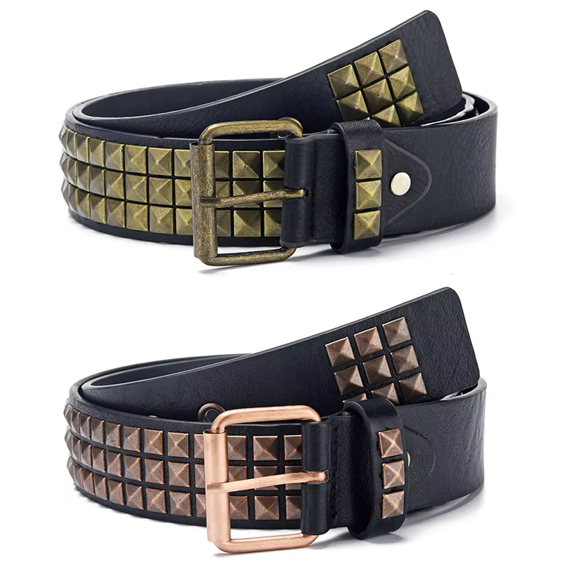Mode nouvelle perle carrée Rivet ceinture métal pyramide ceinture hommes et femmes Punk matériel jean ceinture Y2K ceinture concepteur ceinture femmes ceinture