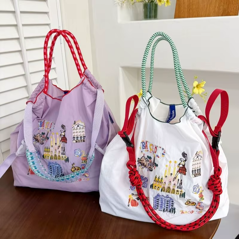 【Offre Spéciale】Sac à main brodé pour femme, style danse espagnole, grande capacité, sac à bandoulière, sac de navetteur, léger, pliable, pour le sport, les loisirs, les festivals et les soirées