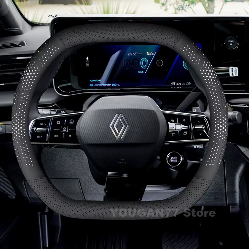 Housse de volant de voiture en cuir