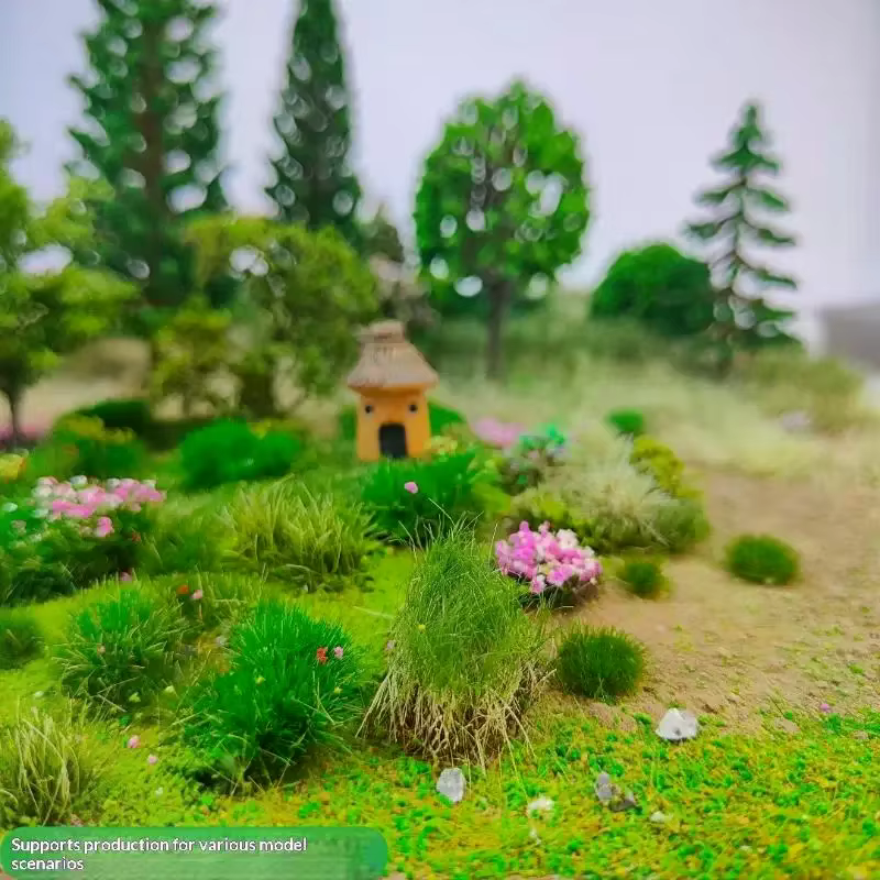 Table de sable de pelouse simulée, 30 g/sac, aménagement paysager Miniature avec végétation de pierre, modèle de bricolage mixte avec poudre d'herbe en pierre