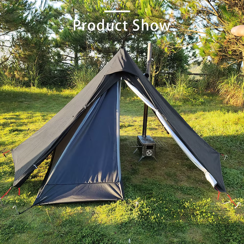 Tente Tipi de Camping avec fenêtre de cheminée