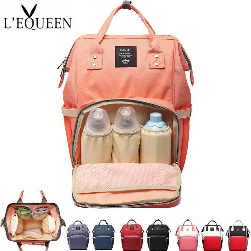Lequeen MUNIALTER-Sac à couches pour bébé, sac à dos à langer, sac de poussette de grande capacité, sac à dos de voyage pour les soins de bébé