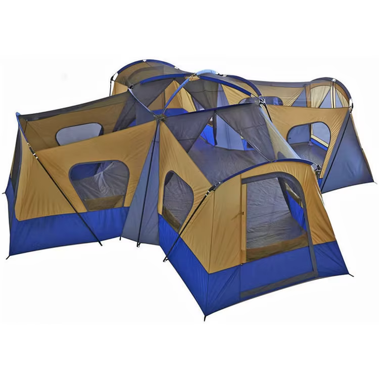600*600 cm famille Camping tente de loisirs en plein air quatre chambres un Hall ombre énormes tentes extérieures personnalisées