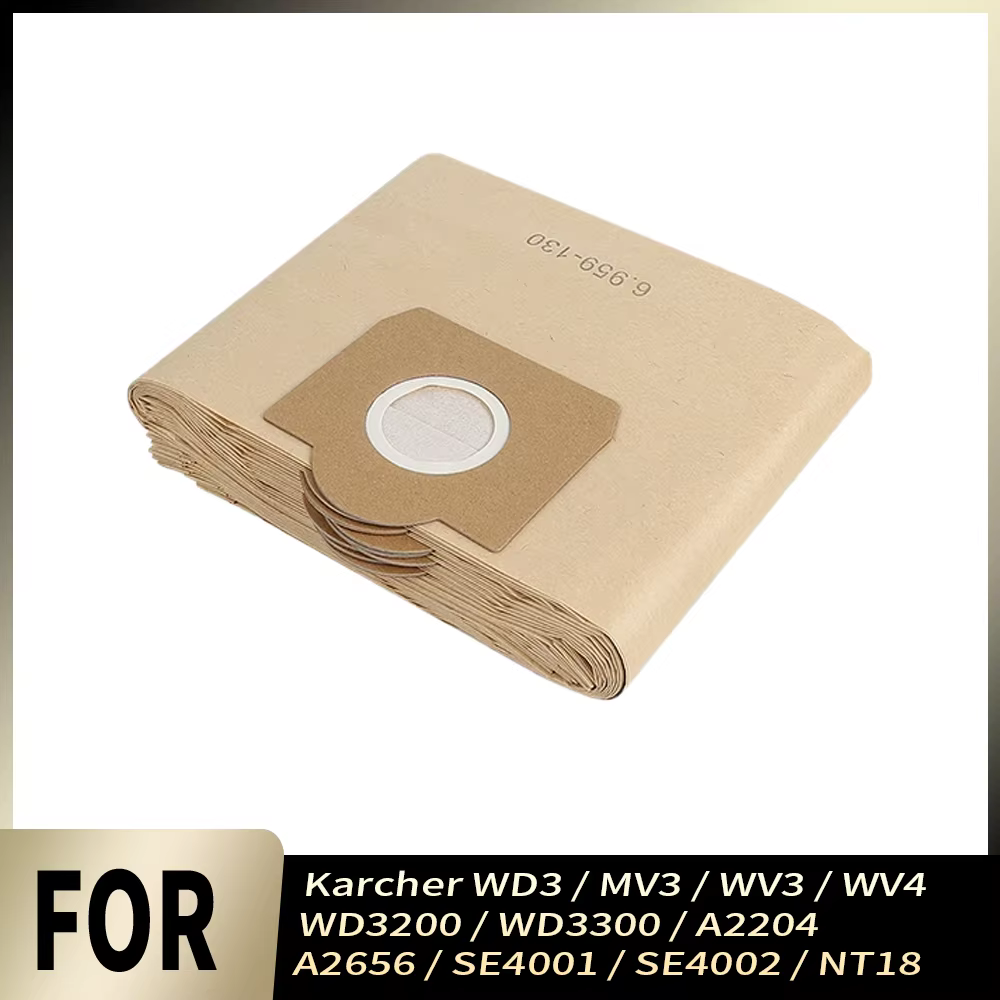 Sac à poussière 6.959-130 pour Karcher WD3 MV3 WV3 WV4 WD3200 WD3300 A2204 A2656 SE4001 SE4002 NT18, sac épais de grande capacité, étanche aux fuites