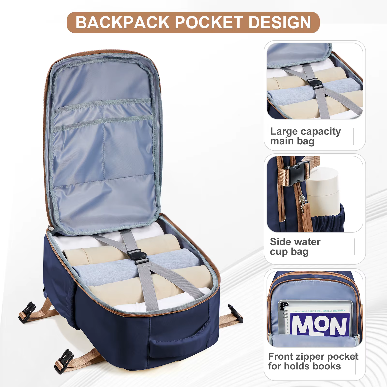 Sac à dos pour hommes sac à dos de voyage sac de cabine taille Ryanair 40x20x25 sac à dos grand cahier d'affaires étanche femme sac à dos cadeau
